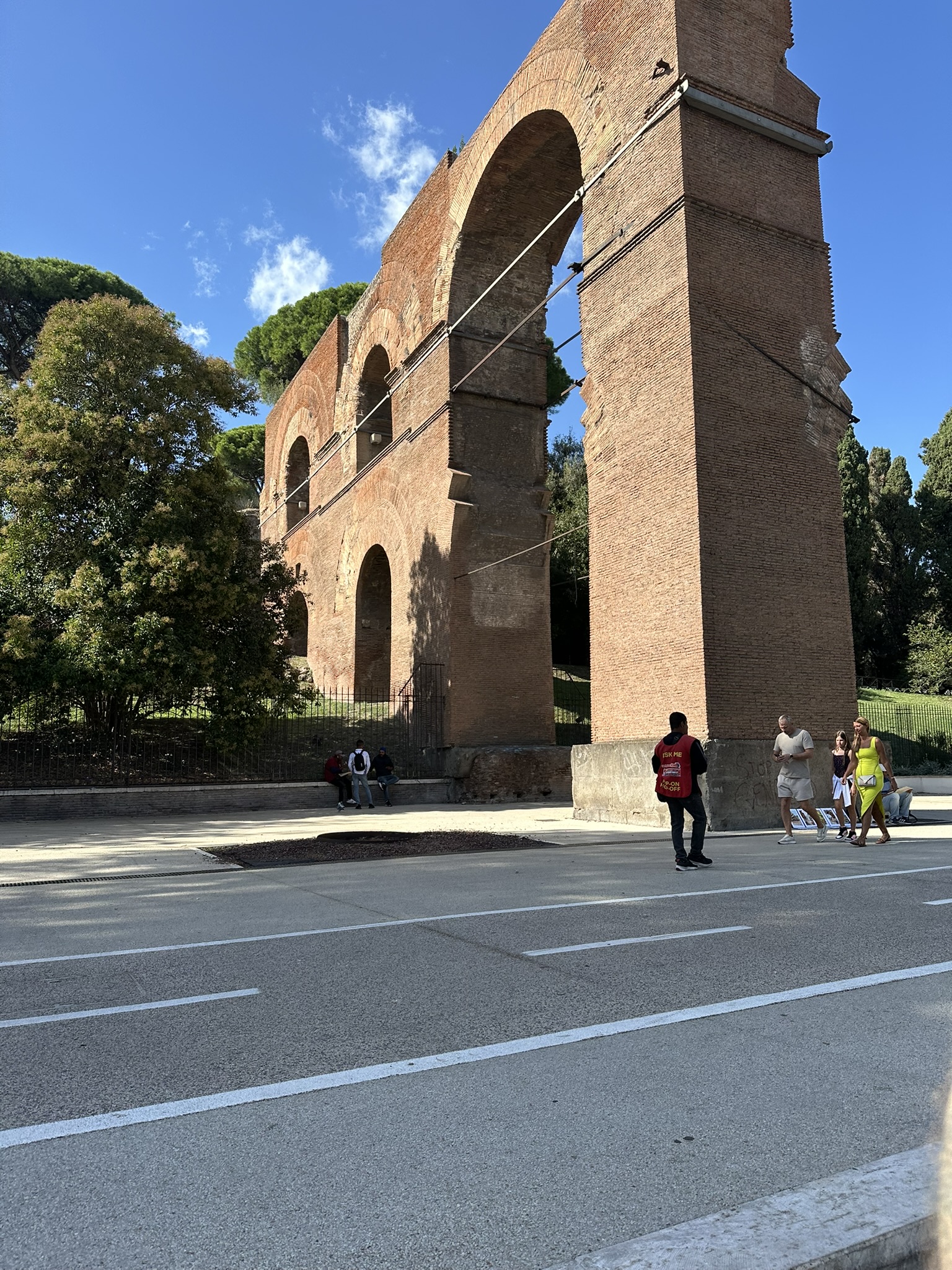 Aurelian Walls across from The Tribune hotel on Via Campania in Rome