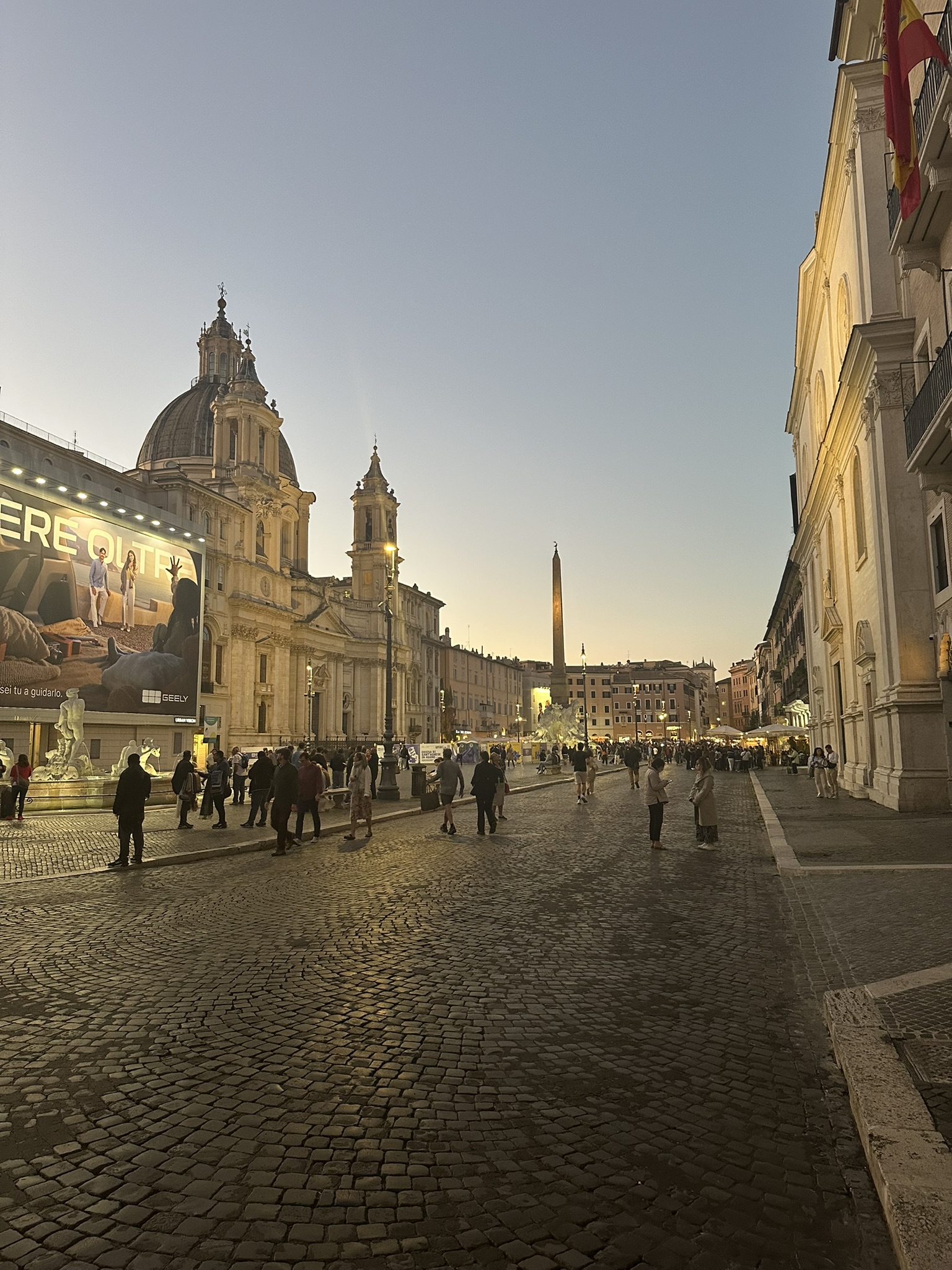 Evening atmosphere in Piazza Navona in Rome