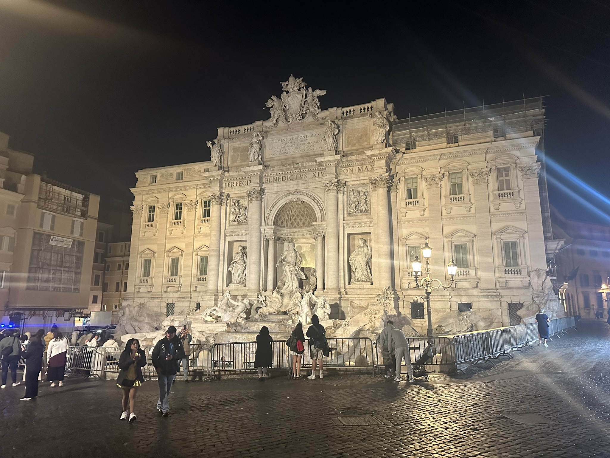 Trevi Fountain in Rome with only a few visitors in the early morning