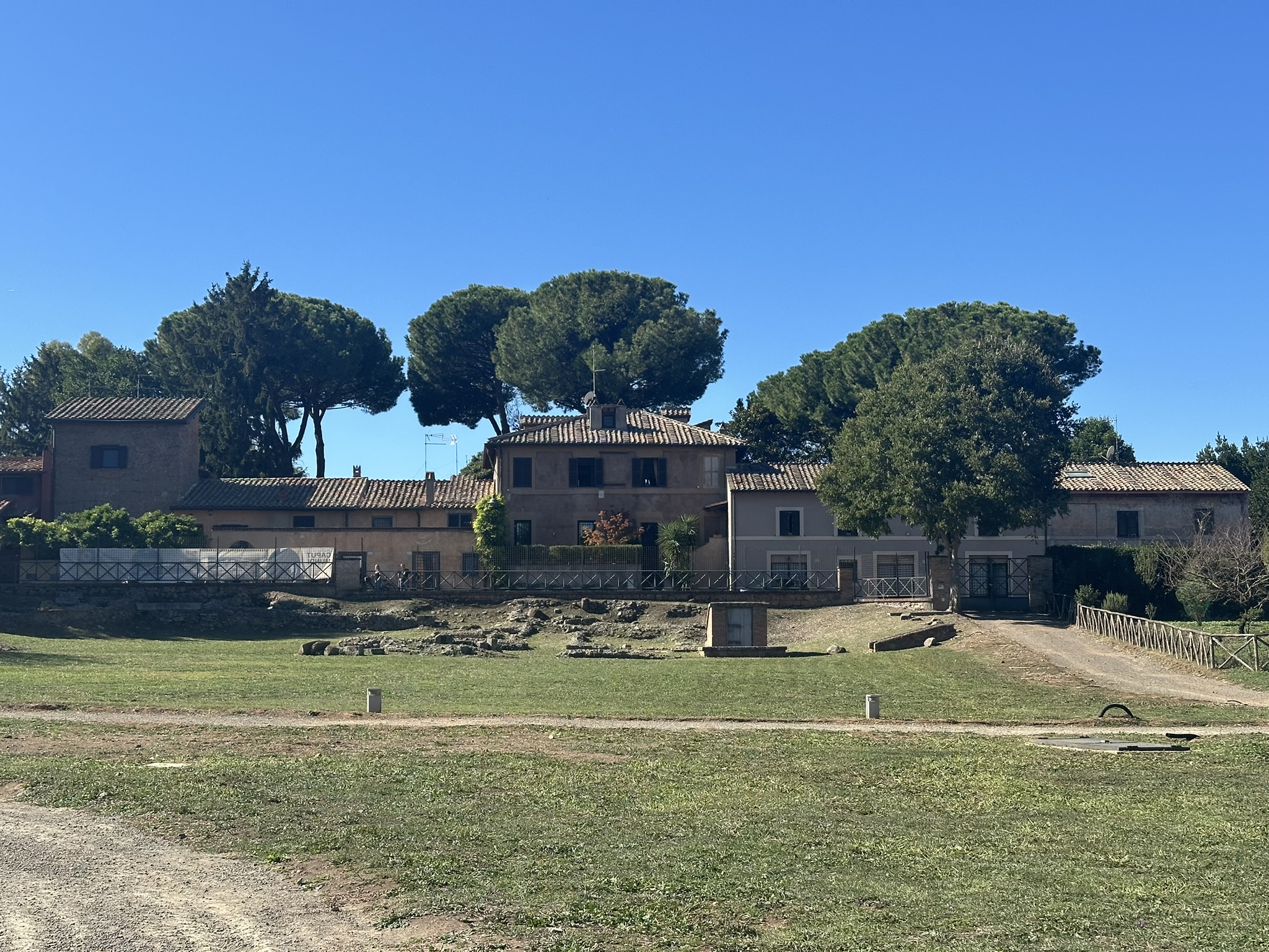 Ancient ruins at the Villa of Maxentius archaeological complex along the Appian Way