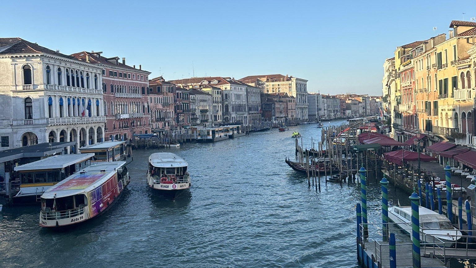 Grand Canal in Venice with historic waterfront buildings and boats